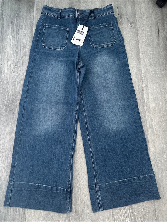 Oat New York Denim - Oat New York High Rise Wide-Leg Jeans in Medium Blue Wash size 6